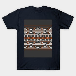 Native American Traditional Ethnic Tribal Geometric Navajo Blanket Motif Pattern Grey T-Shirt